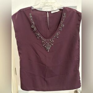 Dalia purple jewel embellished blouse